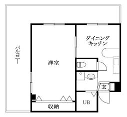 フルネスミウラ 1DKの間取図画像