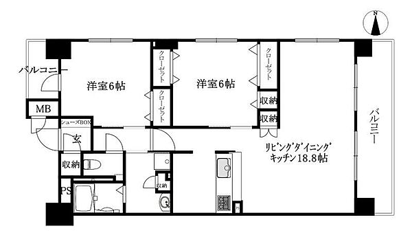 アルファライフ市駅西 1005 号室｜愛媛県松山市竹原町1丁目(賃貸マンション2LDK・10階・68.00㎡)の写真 その2