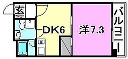 アルファ・ネクスト三番町 1DKの間取図画像