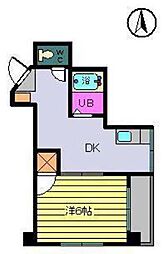 ベル・サンローズ 1Kの間取図画像