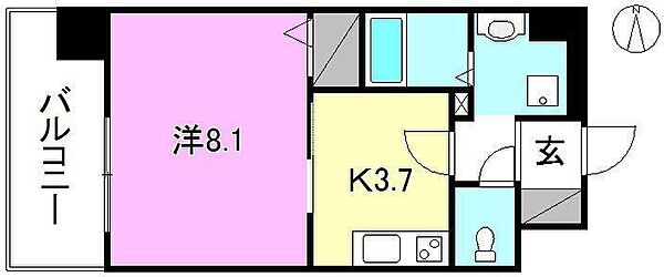 アステリア萱町 703 号室｜愛媛県松山市萱町6丁目(賃貸マンション1K・7階・29.77㎡)の写真 その2