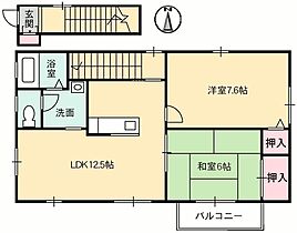 グランコート久万ノ台 B-2 号室 ｜ 愛媛県松山市久万ノ台（賃貸アパート2LDK・2階・60.98㎡） その2