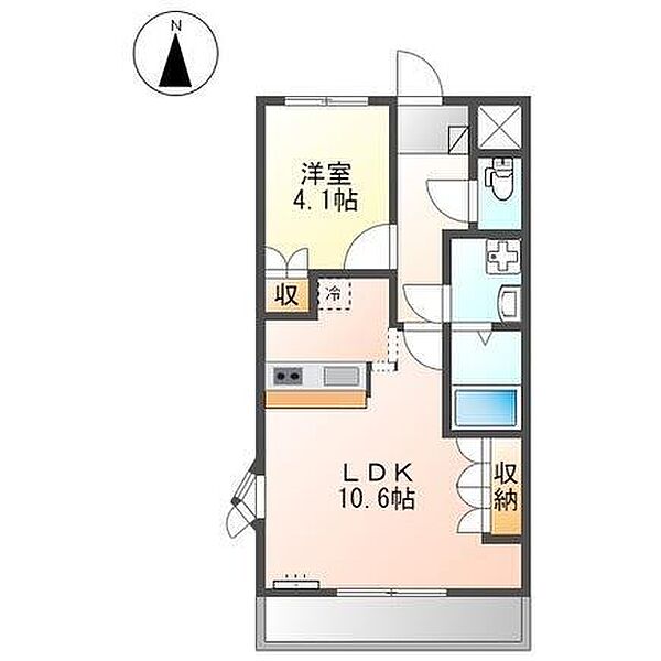 スカイハイツ弁天山 205 号室｜愛媛県松山市北吉田町(賃貸アパート1LDK・2階・36.00㎡)の写真 その2