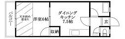 道後樋又クライム・ユー 1DKの間取図画像