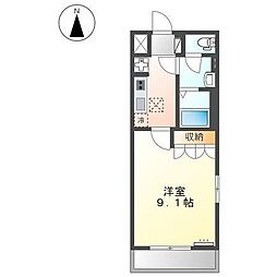 シェルル南方 1Kの間取図画像