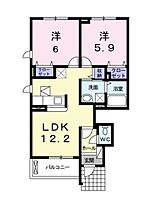 アイローサ B101 号室 ｜ 愛媛県松山市余戸西1丁目（賃貸アパート2LDK・1階・54.08㎡） その2