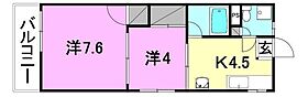 ラッセルスクエア松山市駅 A・B棟 A405 号室 ｜ 愛媛県松山市永代町（賃貸マンション2K・4階・45.00㎡） その2