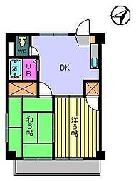 サンハイム・和泉 2DKの間取図画像