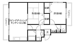ユーミーWATANABE 201 号室 2階2LDKの間取り