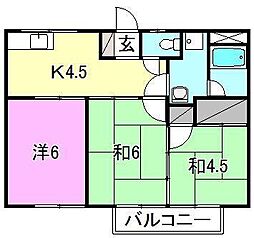 コーポ安田 3DKの間取図画像