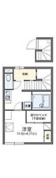 レオパレスフレンド2 1Kの間取図画像