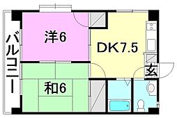 メゾン・しんわ 2DKの間取図画像