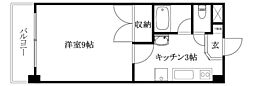 竹乃井第2ビル 1Kの間取図画像