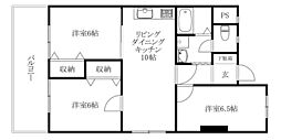 第2日興マンション 601 号室 6階3LDKの間取り