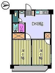 フォレスト居村 2DKの間取図画像