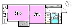 第91杉フラット 2Kの間取図画像