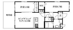 ゴールドマイン松末 2LDKの間取図画像