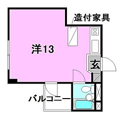 エトワール味酒 ワンルームの間取図画像