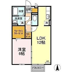 パレットガーデン 1LDKの間取図画像
