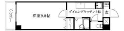 リヴィエール山越 1DKの間取図画像