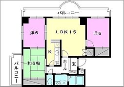 ランドマーク一番町 901 号室 9階3LDKの間取り