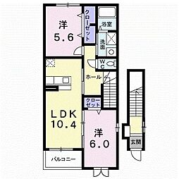ブリーゼ 2LDKの間取図画像