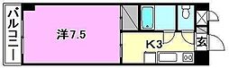 MTハイツ 1Kの間取図画像