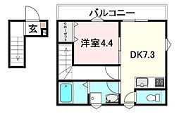 CasaPacificaYogo 1DKの間取図画像