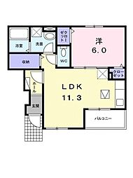 エタンリジエール2B 1LDKの間取図画像