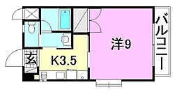 ベルルブラン 1Kの間取図画像