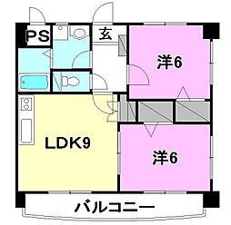 メゾン越智 2LDKの間取図画像