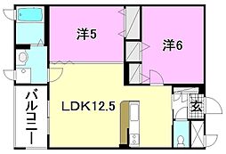 LuxuryMansion 2LDKの間取図画像