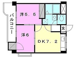 ファミールスクウェア 2DKの間取図画像