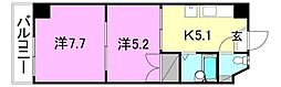 ラッスルスクエア松山市駅 2Kの間取図画像