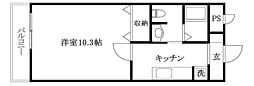 GoodySANGOYA 1Kの間取図画像