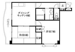 第7ミサワハウス 2DKの間取図画像
