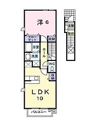 プリマヴェーラSTA 1LDKの間取図画像