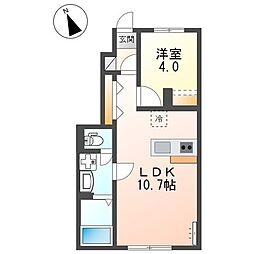 アジュール 1LDKの間取図画像