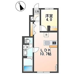 アジュール 1LDKの間取図画像