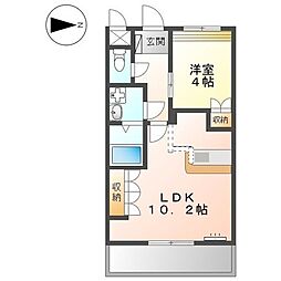 プラムガーデンユーキ 1LDKの間取図画像