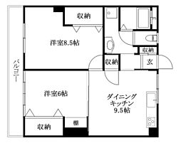 ヴェルベアの森 2DKの間取図画像