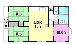 ロイヤルハイツ 3LDKの間取図画像