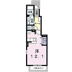 カーサ・ミトモ1 ワンルームの間取図画像