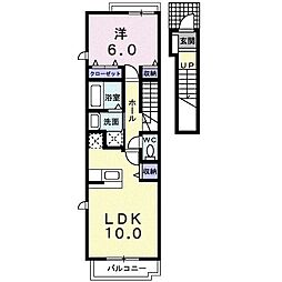 サニーヴィラ・NB棟 1LDKの間取図画像