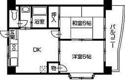サンピア・本町 2DKの間取図画像