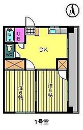 メゾン扶蓉 2DKの間取図画像