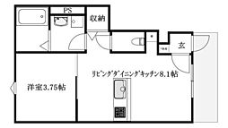 LUMIELE道後緑台 1LDKの間取図画像