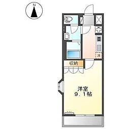 シェルル南方 1Kの間取図画像