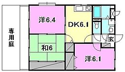 ウッディハウス 3DKの間取図画像