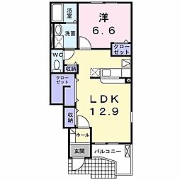 ファスタージュ1 1LDKの間取図画像